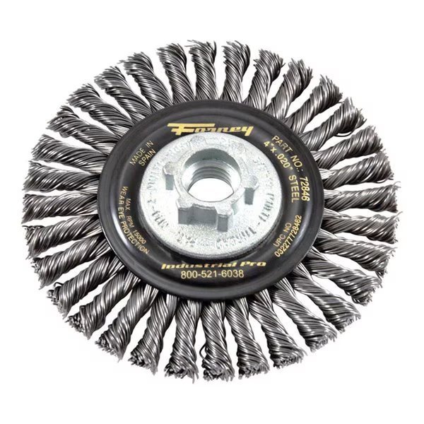 4 in. Stringer Wire Wheel Brush; Steel - 15000 rpm, Forney Industires, Mfr#: 2407252